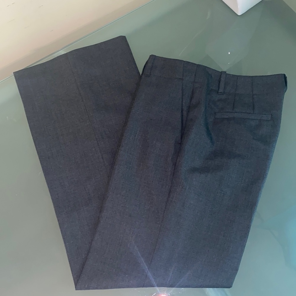 Ann Taylor Gray Petite Pants Petite Wide Leg WOOL High Waist Pants Size 4P